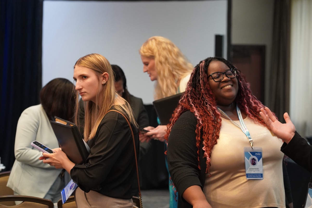 Two delegates networking